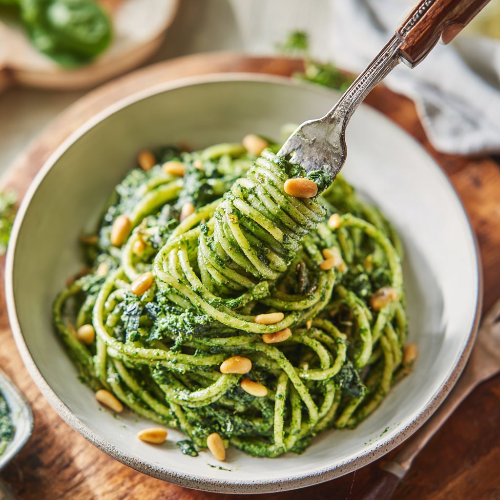 Savory Kale Pesto Pasta
