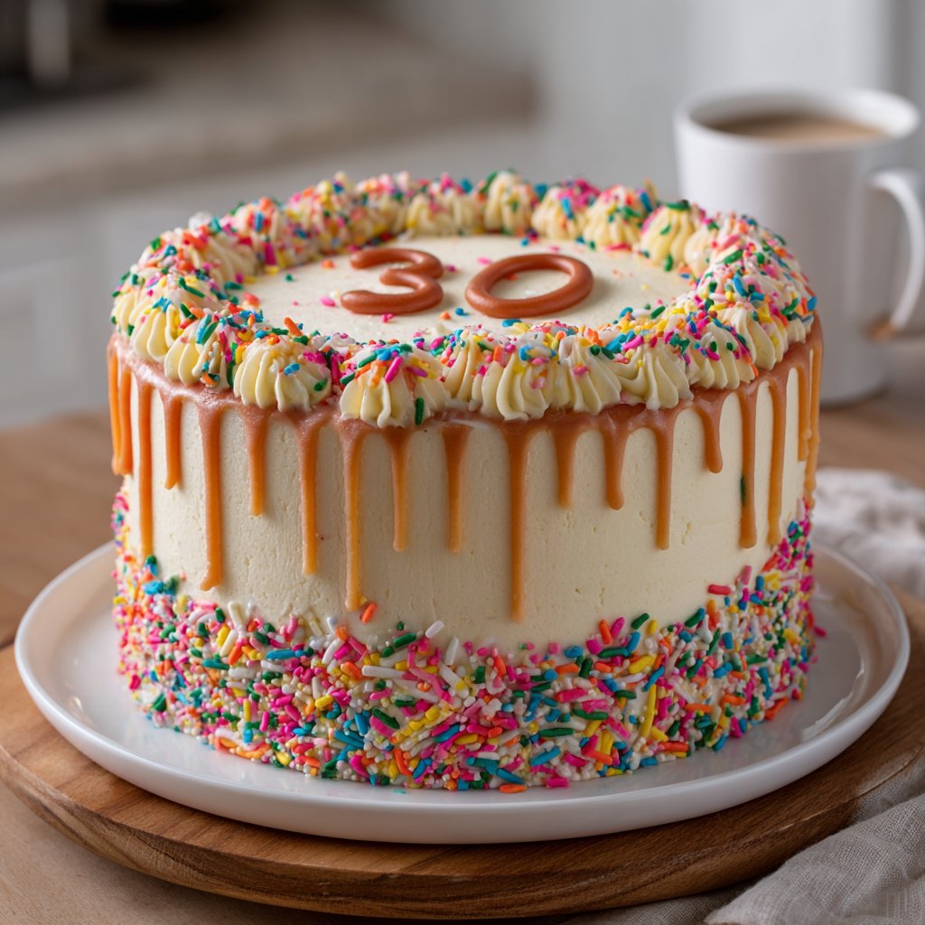 30th Birthday Cake with Sprinkles