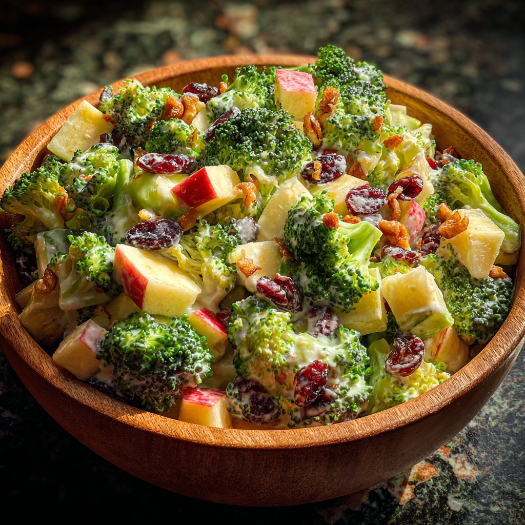 Broccoli Apple and Raisin Salad