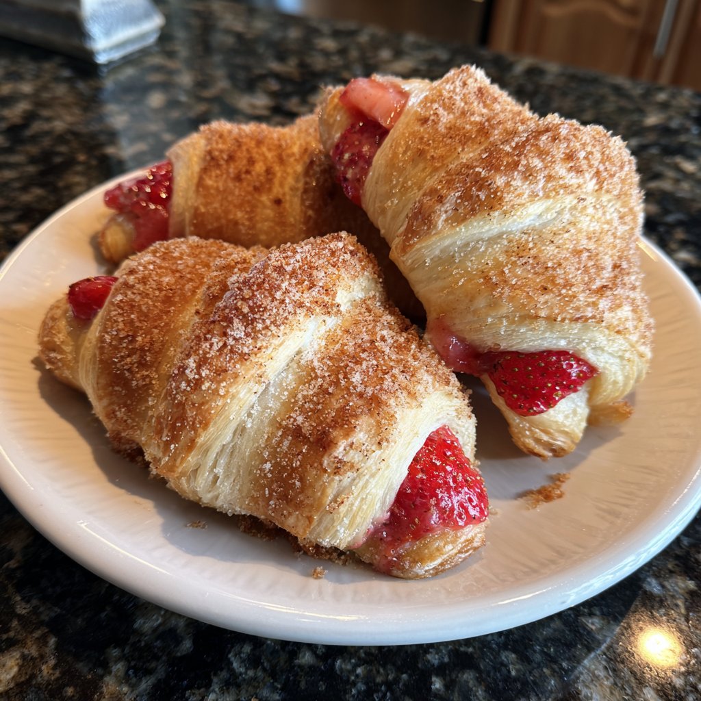 Cinnamon Sugar Strawberry Croissants